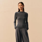 Women's Dark Gray Sheep Wool Pullover Sweater